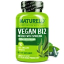 NATURELO Vegan B12 - Metil B12 dengan Organik Spirulina - Potabilitas Tinggi B12 1000 mcg Methylcobalamin - Supports Healthy Mood, Energy, Heart & Eye Health - 90 Capsules