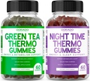 Green Tea Fat Burner Gummies (60 Count) - Appetite Suppressant Weight Los Suplement and Night Time Fat Burner Gummies (60 Count) Weight Los & Metabolisme Supplemen - Third Party Tested - USA Made