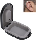Hearing Aid Case, Hearing Aid Travel Case, Behind the Ear Hearing Aid Accesories, Waterproof Drop Resistance Storage Box, Black (2.6 x 2 x 1)