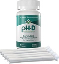 PH-D Feminin Health Support - Borid Acid Starter Bundle - pH-D Boric Acid Vaginal Suppotitor 36 Count dan 5 Vagaginal Suppositor Applicators
