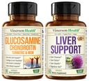 Glucosamin Chondroitin MSM dengan Turmeric Boswellia & Liver Cleanse Detox & Repair 40 + Liver Suplemen dengan 50% Sutra Marin Milk Thistle Ekstract untuk Dukungan Gabungan dan Liver