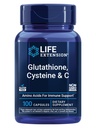 Ekstensi Hidup Glutathione, Cysteine & C, 500 mg dari Vitamin C, Suplemen antioksidan yang kuat untuk mendukung Kesehatan Hati, Gluten- Bebas, Tanpa-GMO, 100 Kapsul
