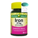 Spring Valley Iron sebagai Ferrous Sulfate Tablet Diet Suplemen, 27 mg, 250 Count + 1 Mini Pill Container (Color Varies)