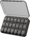 Daviky Pill Organizer 3X sehari, Weekly Pill Box 7 Day, Travel Pill Case with Large Containers, Light- Proof Pill Case for Vitamins, Medication, Suplemen and Fish Oils (Hitam)