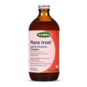 Flora Iron - Vegan Liquid Iron Suplemen dengan B Vitamin - Offers Red Blood Cell & Energy - Yeast & Gluten- Free - Delicious Buah Juice Base - 15 fs. oz. Botol Kaca