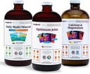 Otot LIQUIDHEALTH, Bones & Joints Liquid Bundle dengan Daily Multi Mineral, Optimum Liquid Glucosamine, dan Calcium & Magnesium Suplemen Bone & Joint Health, Energy, Vegan, Non-GMO