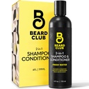 The Beard Club Mens 2 in 1 Shametroner and Conditioner Set - Sulfate Free, Moisturizing, Citrus Scented for Curly Hair Care and Dry Scapp Care