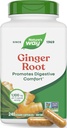 Nature 's Way Ginger Root Capsules 550 mg per kapsul, Digetical Comfort * Reduces Motion-Redution- Related Naval *, 1.100 mg per 2 Capsules, Non-GMO Project Verified, Vegan, 240 Count (Packaging May Vary)