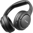 TOZO HT2 Hybrid Aktif Noise Cancelling Headphone, Nirkabel Over Ear Bluetooth Headset, 60H Playtime, EQ Gubahan Hires Audio melalui App Deep Bass Comfort Ear Cups, untuk Home Office Travel Black