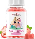 NAD + Gummies Suppplement for Women 1000MG - NAD Plus Gummies for Men Sugar Free Vitamin B3 Niacinamide Pure Organic Boosts NAD Level Anti- Aging Cell Regeneration Energy Brace Peach Flavor 60C