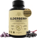 Elderberry dengan Vitamin C, Zinc, & Ginger - Mampu Booster 5000 Mg Elderberry, Zinc, & Vitamin C - Non-GMO Imunity Vitamin untuk Dewasa untuk Bantuan Anda Merasa Vibrant, 60 Caps.
