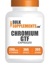 BulkSuplements.com Chromium GTF Kapsules - Mineral Suplemen, GTF Chromium 200mcg - Gluten Bebas, 1 Capsule per Serving, 365 Capsules (Paket 1)