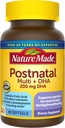 Alam membuat Postnatal Multivitamin + DHA 200 mg, 60 Softgels, untuk menyokong Ibu dan Bayi Selama Pemanas Nafas, Vitamin & Nutrients Termasuk Besi, Vitamin D3, Calcium, Iodin