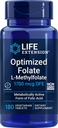 Ekstensi Hidup Teroptimasi Gagal (L- Methylfolat) 1700 mcg DFE, 180 Veg Tablet