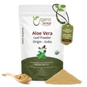 Organic way Aloe Vera powder (Aloe barbadensis) - Organik dan Kosher bersertifikat 124; Raw, Vegan, Non GMO & Gluten Free 124; USDA Certifikasi 124; India (16 Oz)