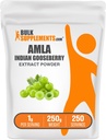 BulkSuplements.com Amla Extract Powder - Indian Gooseberry Extract, Amla Powder - Gluten Free, 1g per Serving, 250g (8.8 oz) (Paket 1)