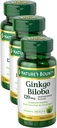 Nature 's Bounty Ginkgo Biloba Capsules 120mg, Suplemen Dukungan Ingatan, Mendukung Fungsi Otak dan Alertitas Mental, 100 Kapsul (Paket 3)
