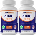 Vitamin Zinc 50mg sebagai Gluconate Zinc 120 Count - Suplemen kekebalan (Total 240 Tablet) - 2 Pack