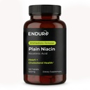 Endur Plain Niasin (Nicotical Acid), Layanan Keseimbangan Kesehatan & Kesehatan Cholesterol, segera lepaskan Formula, Gluten Bebas, 500mg (100 Tablet)