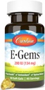 Carlson E- Gems 200 IU (134 mg), Averal-Soft Vitamin E, Optimal Wellness, 90 Soft Gels