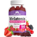 Melonasin Gummies Max Kekuatan 10 mg Gummies Pectin, Membantu Dukungan Tidur, Berry Flavor Gummy, 100% Narkoba Bebas, 180 Cacah (Paket 1)