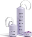 Betife Cute Pill Organizer, Kotak Pil Mingguan Cute untuk Perjalanan, Kasus Pil Harian Lucu 7 Hari, dengan 7 Besar Kompartemen Stackable, Sturdy ABS Pill Holder untuk Obat Persediaan Vitamin