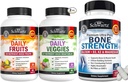 Triple Strength Omega 3 Fish Oil Softgeels (1 Bulan Suply) Plus Glucosamine Chondroitin MSM Triple Power Supplemen Dukungan Bersama (Persediaan 1 Bulan)