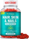 Skin and Nails Gummies with High Potency Biotin 5000mcg 124; Tasty Hair Vitamin for Women and Kids 124; Gluten Free Hair Nail dan Skin Vitamin Plus Biotin Gummies for Hair Growth