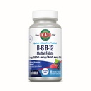 KAL Vitamin B-6 B-12 Metyl Finish ActivMelt, Vitamin B Suplement, Heart Health, Energy and Red Blood Support with Methyyl B12 and DFE Folic Acid, Natural Berry Flavor, 60 Servings, 60 Micro Tab