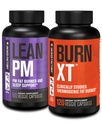 Jacked Factory PM Night Time Burner, Sleep Aid Suplement, & Appetite Suppresant (60 Capsules) & Burn-XT Clinically Studied Fat Burner & Weight Loss Suplemen (120 Capsules)