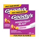 Goody 's Extra Strength Headache Powder, Mixed Fruit Blast Flavor Dissolve Packs, 24 Paket Individual (2 Pack)