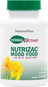 Natuture Plus Herbal Actives NutreZAC Mood Food - 300 mg St Johns Welt, 90 Vegan Bi-Layered Tablet - Maximum Potency Natural Mood Booster - Vegetarian, Gluten-Free - 90 Servings