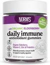 Norm 's Farms Organic Elderberry Gummies - Daily Imune Dupport for Dewata & Kid with Zinc, DE111 Probiotic, Vitamin C - Made in USA, 3 Party Tested - Vegan, Gluten- Free, Kosher, Non-GMO, 60 Gummies