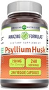 Amazing Formulas Psyllium Husk 750mg Veggie Capsules Suplemen 124; Non-GMO 124; Gluten Free 124; Made in USA 124; Sutable for Vegegarian (240 Count)