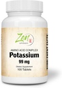Suplemen Zen - Potasium 99 mg (Asam Amino) 100- Tab - Fluid & Electrolite Keseimbangan Formula - Heart, Nerve & Muscle Fungsi Dukungan