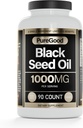 Katup Minyak Benih Hitam, 500 Mg, Obat Penambahan Temperatur Tinggi Tertahan Dingin, 90 Cacah 100% Katup Digsules Non GMO Pure Hitam Cumin Benih Minyak
