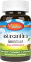 Carlson - Astaxanthin Gummies, dengan Vitamin C, Imune Dukungan, Antioksidant, Heart Health, Non-GMO, Cherry Flavor, 46 Vegetarian Gummies
