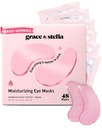 Grace & stella Award Winning Under Eye Mask - Mengurangi Lingkaran Gelap, Puffy Eyes, Undereye Bags, Wrinkles - Gel Under Eye Patches - Hadiah untuk Pacar - Vegan Cruelty- Free Self Care (48 Pairs, Pink)