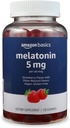 Basics Melonatin, Sleep Dukung Gummies, Strawberry Flavor, 5mg, 120 Count (Sebelumnya Solimo)
