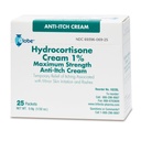 Globe (Box 25 Hydrocortisone 1% Maximum Power Cream, (0.9g Packet) Anti- Itch Cream for Redness, Swelling, Itching, Rash, Bug Bites, Ecsim, More