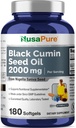 NusaPure Black Seed Oil 2000mg per Serving - 180 Softgel Caps (Non- GMO, Gluten-Free) Cold- Menekan Nigella Sativa