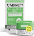Kabinet: Semua Relief Allergy Cetirizine 10mg untuk Relief Non-Drowsy dari Simorika Allergy Common (Refilable Glass Jar)