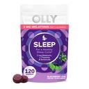 Olly Sleep Gummy, 3 mg Melonatin, L-Theanine, Chamomile, dan Lemon Balm Extracts, BlackBerry Flavor, 60 Day Supply - 120 Count
