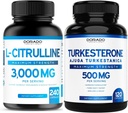 L Citrulline Suplement (240 Count) L Arginine & Nitric Oxide - Stamina, Endurance, Performance for Workout dan Turkestone (120 Count) Atletic Performance & Muscle Mass Support