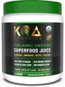 Serbuk Juice Superfood - USDA Organic Super Greens Powder dengan Spirulina, Chlorella, Matcha, Wheat Grass, Digetical Enzymes & Program- Chocolate Flavor -30 Serv