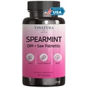 VINATURA Spearmint Capsules Supplement - Enhanced with DIM & Saw Palmetto, for Unwanted Hair, Women 'Health & Skin * USA Made & Tested * - 1380mg / service, 60 Capsules (30 Pelayan)