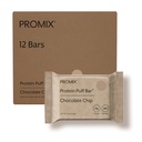 Protein Nutrition Promix Puff Bars, 12- Pack - Chocolate Chip - Marshmallow Crispy Treat - Great Tasting & Heally On The Go Snack - High Protein & Low Calorie - Non-GMO & Free From Gluten, Soy, & Corn