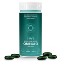 Iwi Omega-3, 30 Softgels (30 Pelayan), Vegan Plant - Berbasis Algae Omega 3 dengan EPA + DHA, Whole-Body Dukungan Tambahan Diet, Krill & Fish Oil Alternative, Tidak Ada Fishy Aftertaste