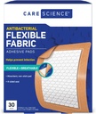 Care Science Fabric Adhesive Pad Bandages, 3x4 inci Extra Fleksible Non- Stick Strip, Membantu Infeksi Mencegah, Perlindungan Dapat Dilepaskan, untuk Pertama Aid & Weund Care, 30 Count