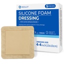 LotFancy Silicone Foam Dressing, 4 "x 4" (2.5 "x2,5" Pad), 5 Count, Sterile Blown Adhesive Wound Dressing, Bed Sores, Leg Ulcers Weund Card Bandage, Sangat Absorbend, Waterproof
